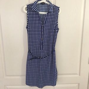Limited plaid sleeveless shirt dress w/ belt